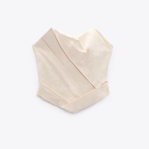 Zara strapless ruched top size XS ecru